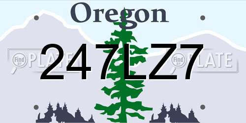 247LZ7 Oregon License Plate