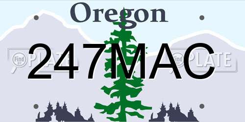 247MAC Oregon License Plate