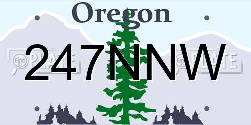 247NNW Oregon License Plate