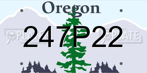 247P22 Oregon License Plate