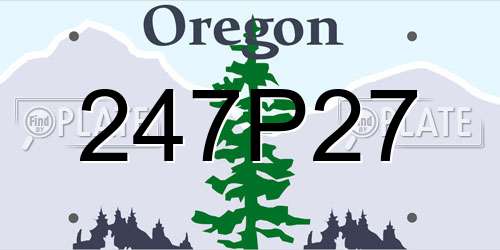 247P27 Oregon License Plate