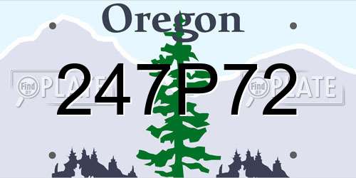 247P72 Oregon License Plate