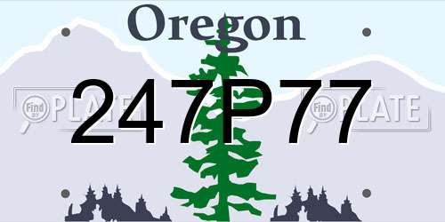 247P77 Oregon License Plate