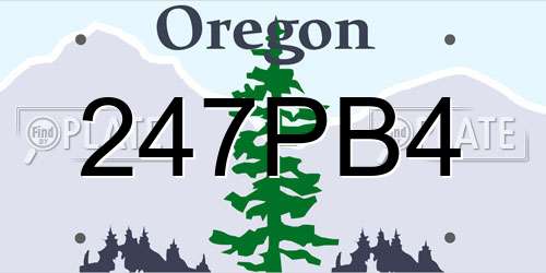 247PB4 Oregon License Plate