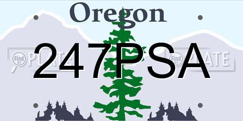 247PSA Oregon License Plate