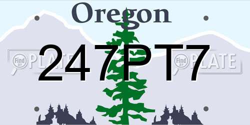 247PT7 Oregon License Plate