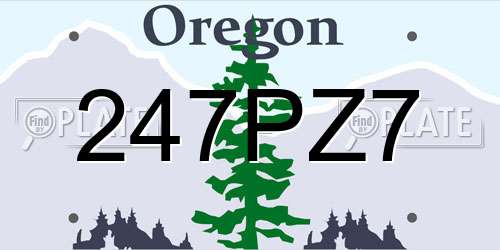 247PZ7 Oregon License Plate