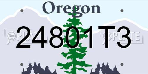 24801T3 Oregon License Plate