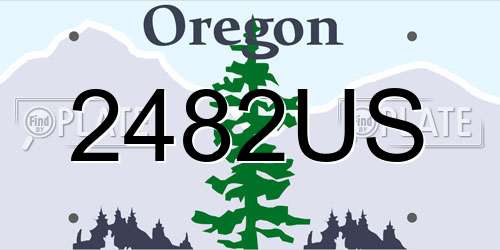 2482US Oregon License Plate