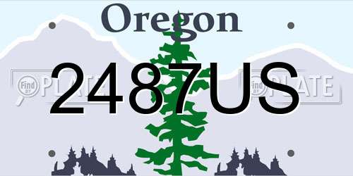 2487US Oregon License Plate