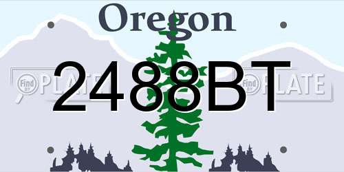 2488BT Oregon License Plate