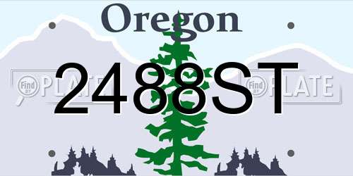 2488ST Oregon License Plate