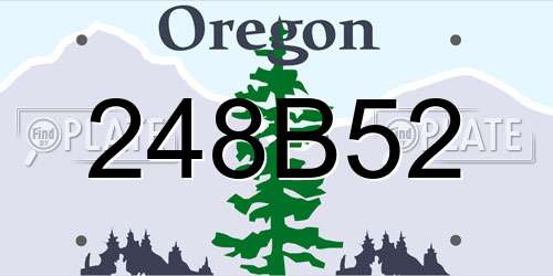 248B52 Oregon License Plate
