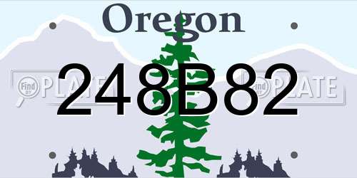 248B82 Oregon License Plate