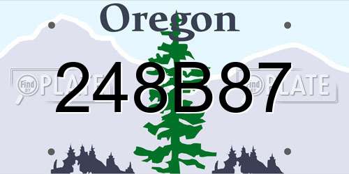 248B87 Oregon License Plate