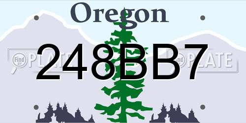 248BB7 Oregon License Plate