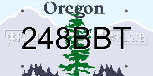 248BBT Oregon License Plate