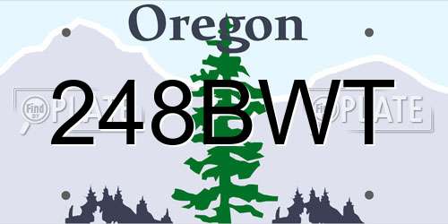 248BWT Oregon License Plate