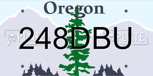 248DBU Oregon License Plate