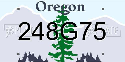 248G75 Oregon License Plate