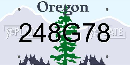 248G78 Oregon License Plate