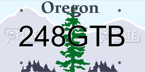248GTB Oregon License Plate