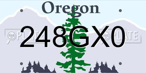 248GX0 Oregon License Plate