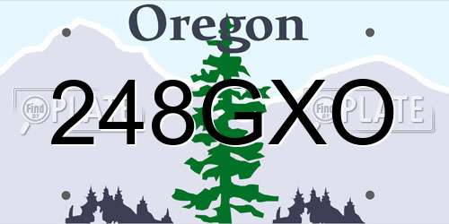 248GXO Oregon License Plate