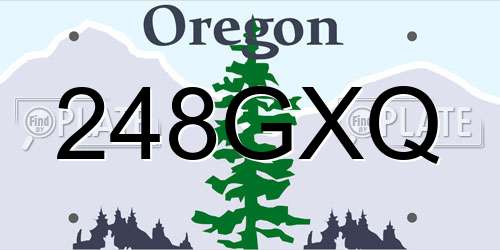 248GXQ Oregon License Plate