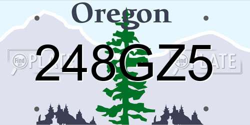248GZ5 Oregon License Plate