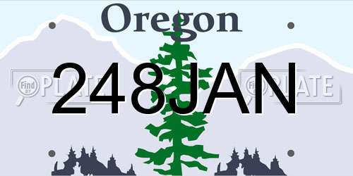 248JAN Oregon License Plate