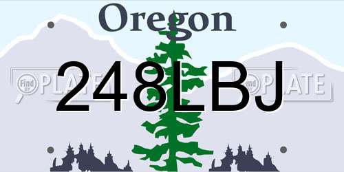 248LBJ Oregon License Plate