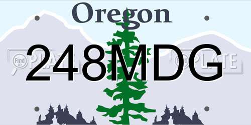 248MDG Oregon License Plate