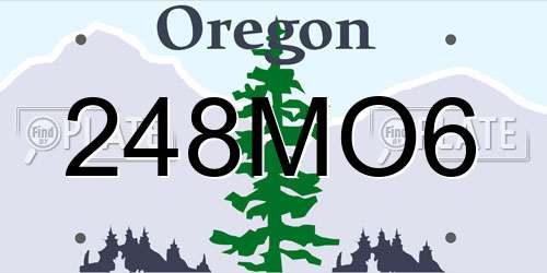 248MO6 Oregon License Plate