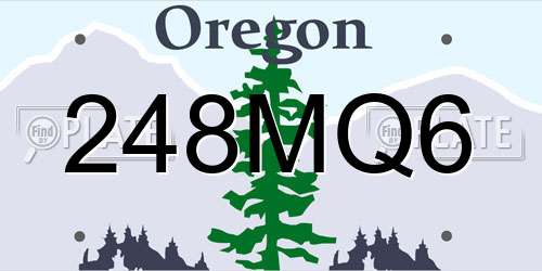 248MQ6 Oregon License Plate
