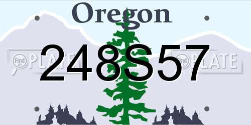 248S57 Oregon License Plate