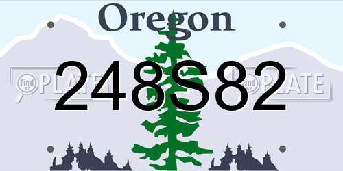 248S82 Oregon License Plate