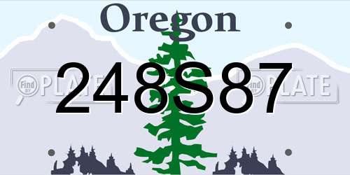 248S87 Oregon License Plate