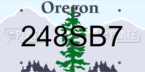 248SB7 Oregon License Plate