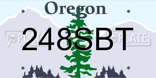 248SBT Oregon License Plate