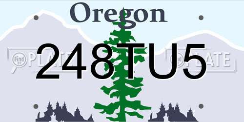 248TU5 Oregon License Plate