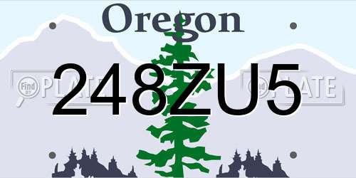 248ZU5 Oregon License Plate