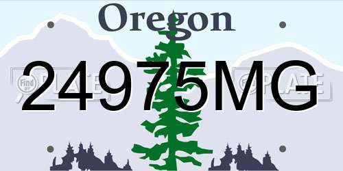 24975MG Oregon License Plate