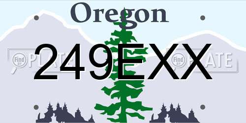 249EXX Oregon License Plate