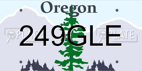 249GLE Oregon License Plate