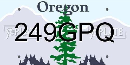 249GPQ Oregon License Plate