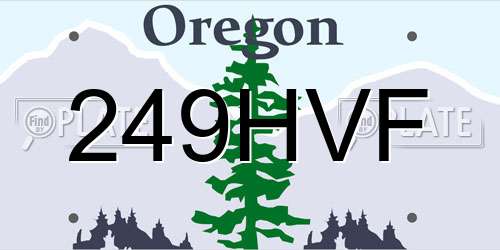 249HVF Oregon License Plate
