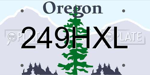 249HXL Oregon License Plate