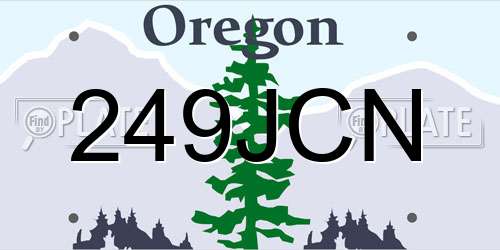 249JCN Oregon License Plate