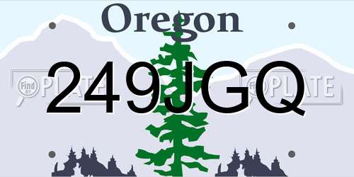 249JGQ Oregon License Plate